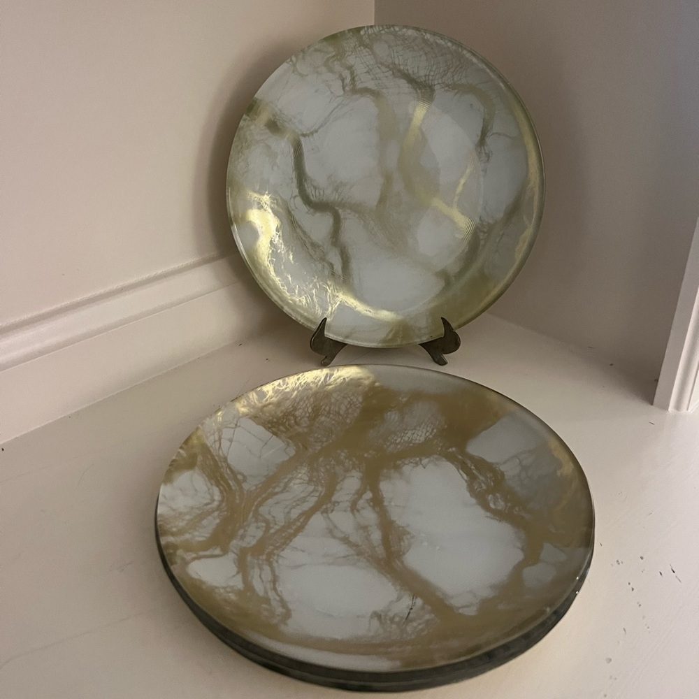 Z Gallerie Marble Dinnerware Collection Salad Plates set of 4